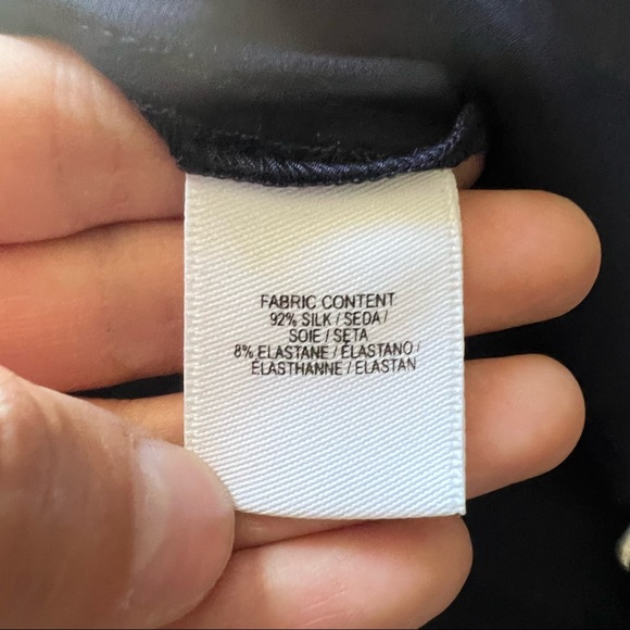 DEREK LAM 10 CROSBY Pajama Blouse Button Down Midnight 12 - Picture 12 of 14